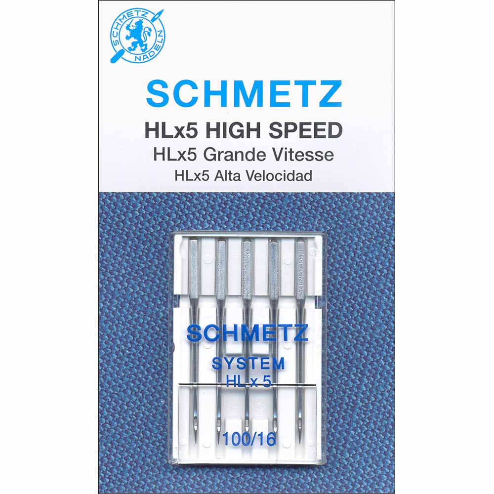 SCHMETZ HLx5 Quilters' Machine Needles Carded 100/16 5 count Nova