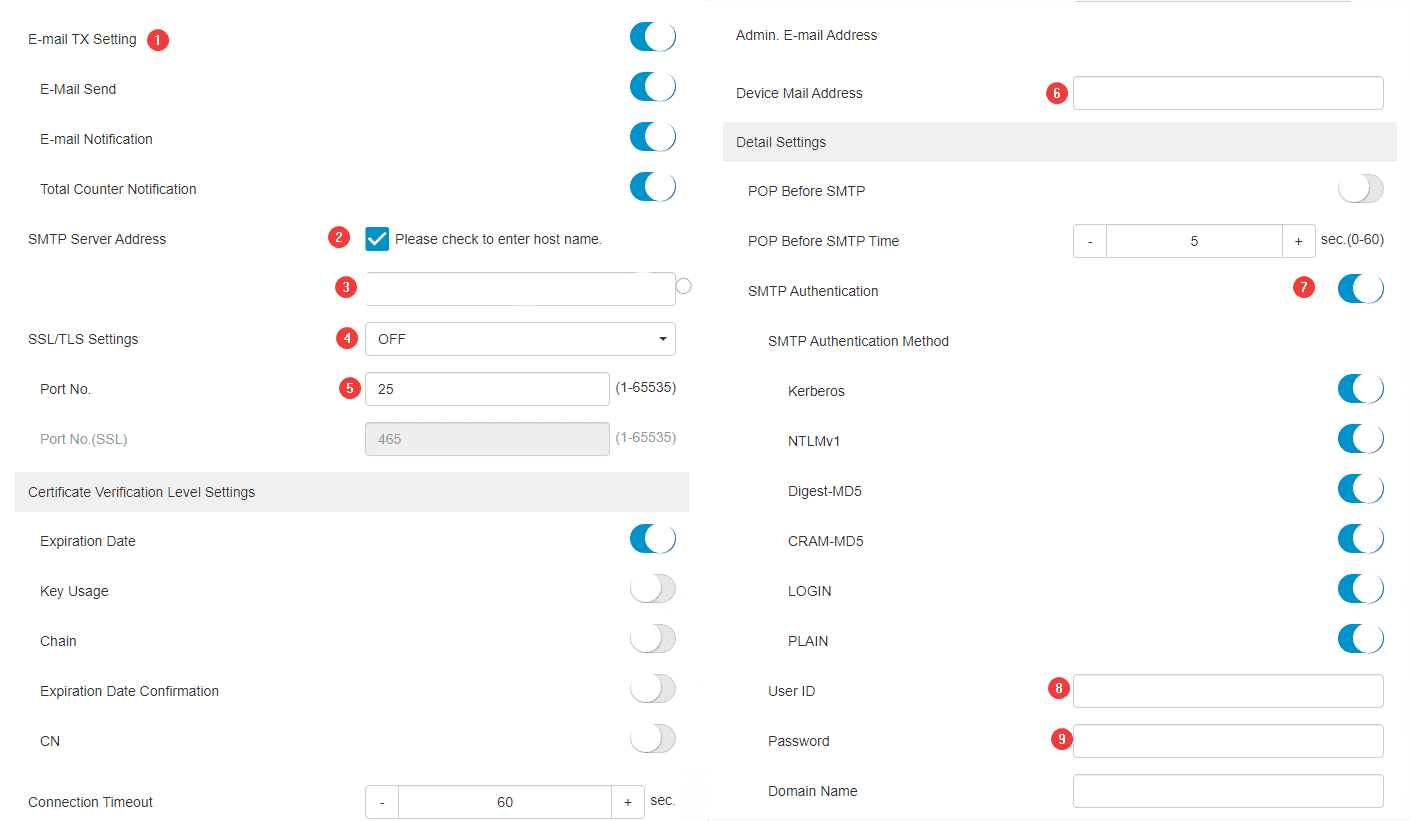 Setting Up Scan to Email on a Konica Minolta