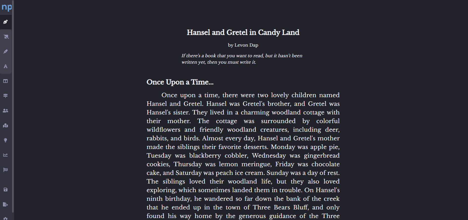 NovelPad Novel Writing Software