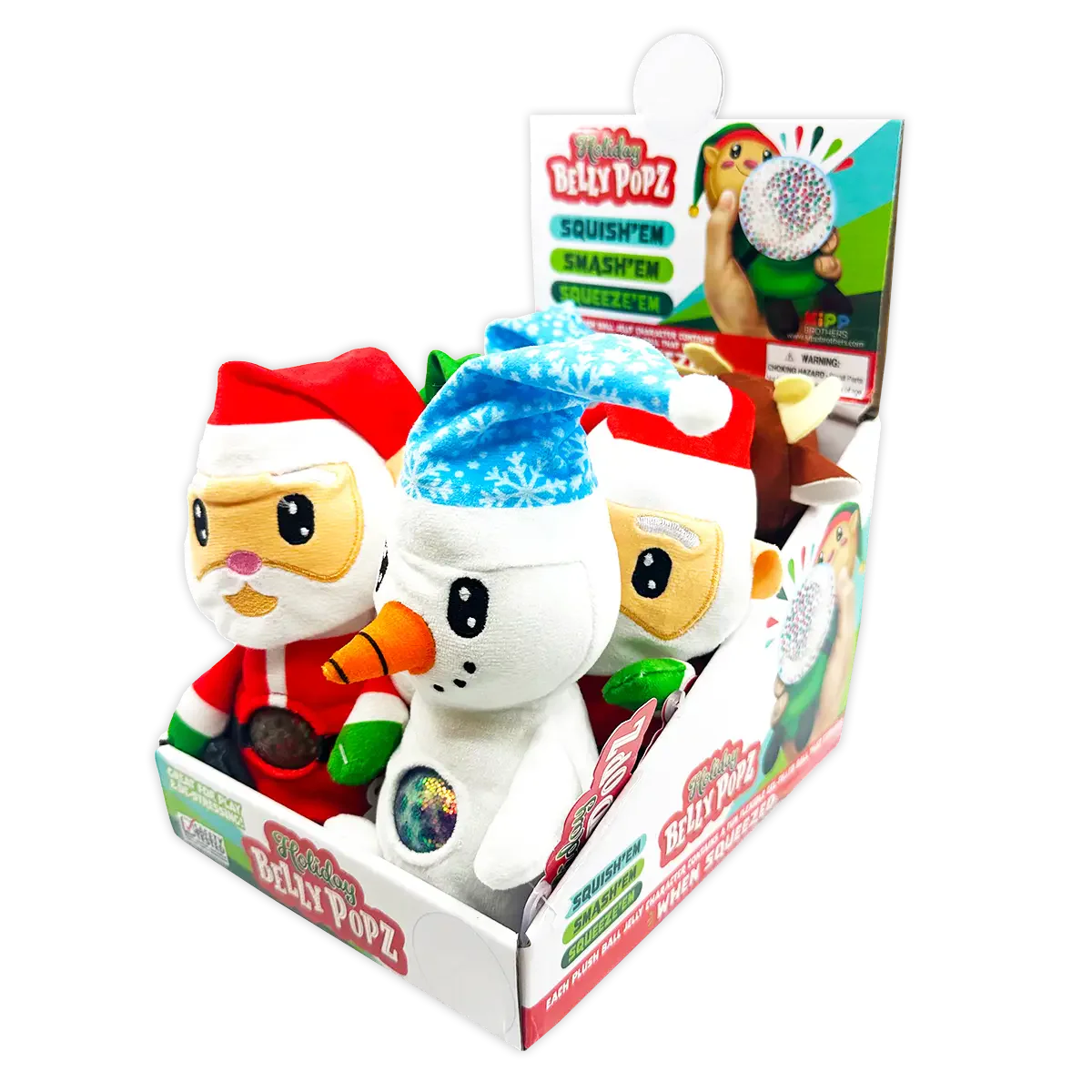 ITEM NUMBER 024200 HOLIDAY BELLY POPZ PLUSH TOY 6 PIECES PER DISPLAY Novelty Closeout
