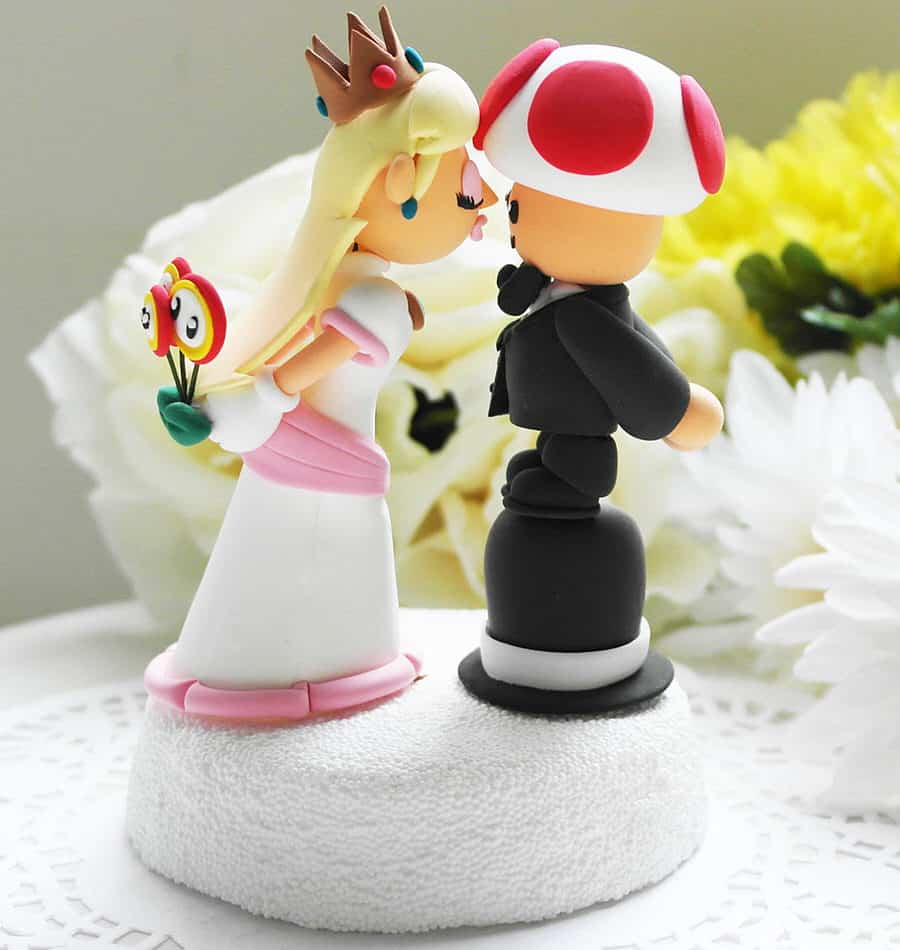 The Rosemarry Toppers Custom Princess Peach and Toad Wedding Cake