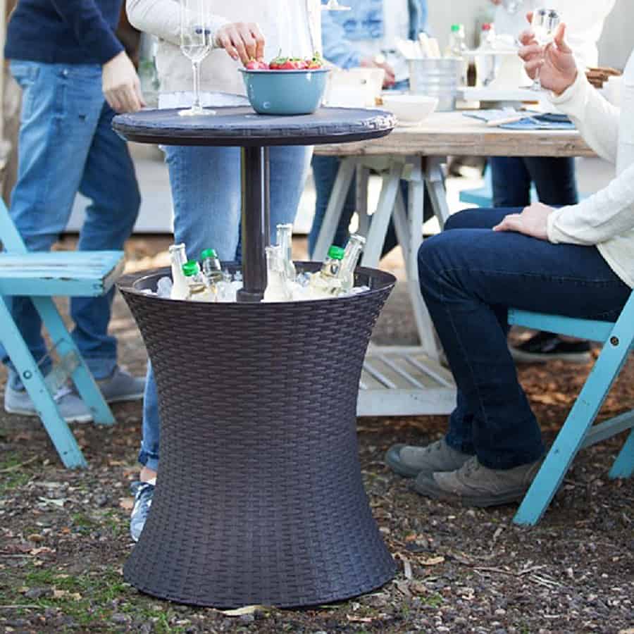 Keter Rattan Patio Pool Cooler Table NoveltyStreet