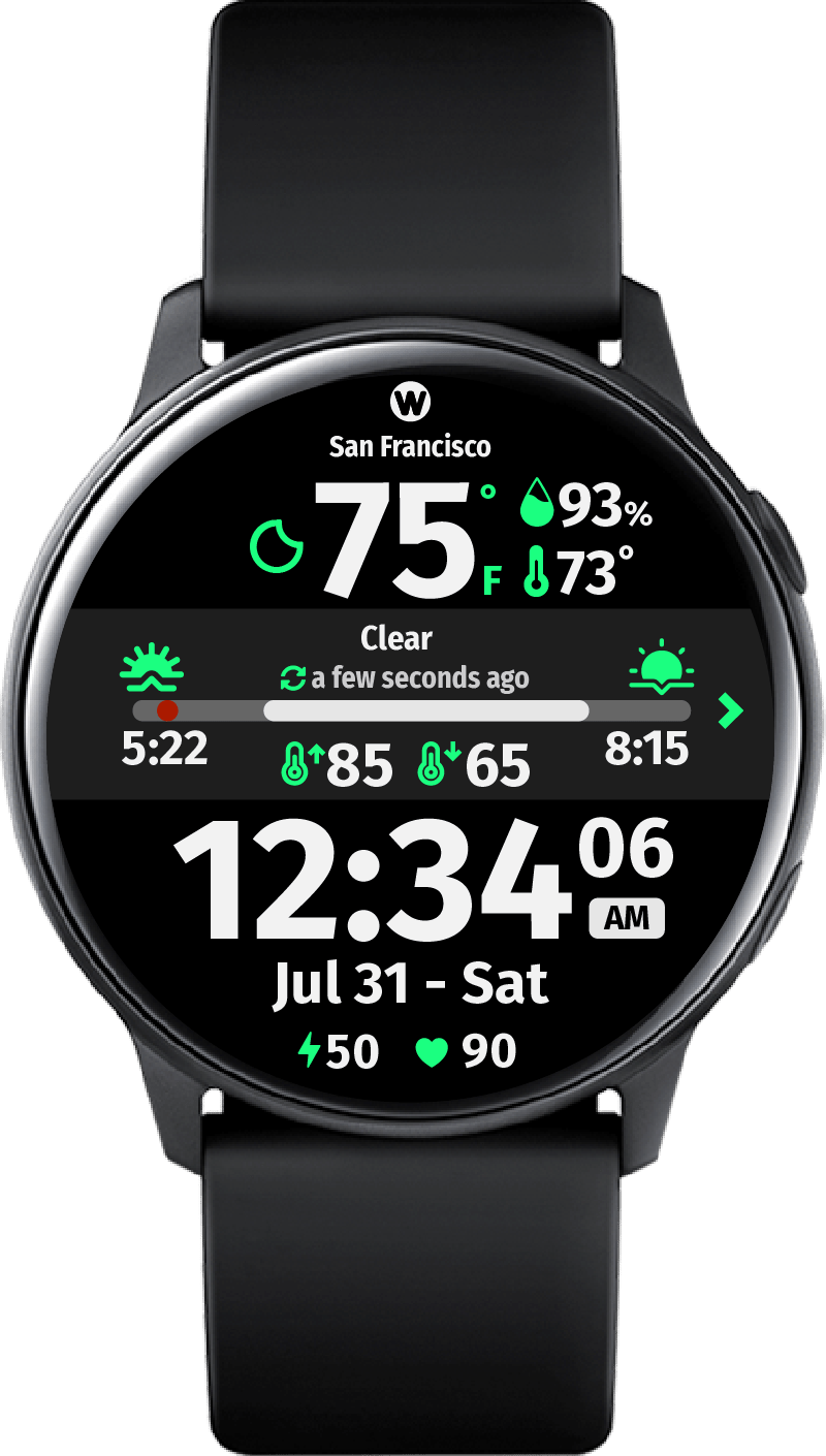 Local Weather II Samsung Galaxy Watch Face Now Watch Faces and