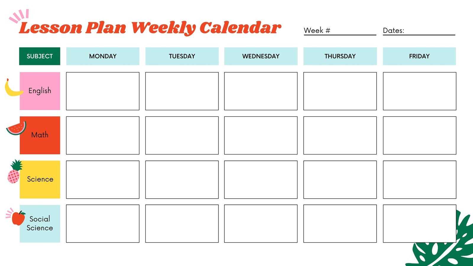 Ultimate Lesson Plan Calendar Template for Effective Teaching
