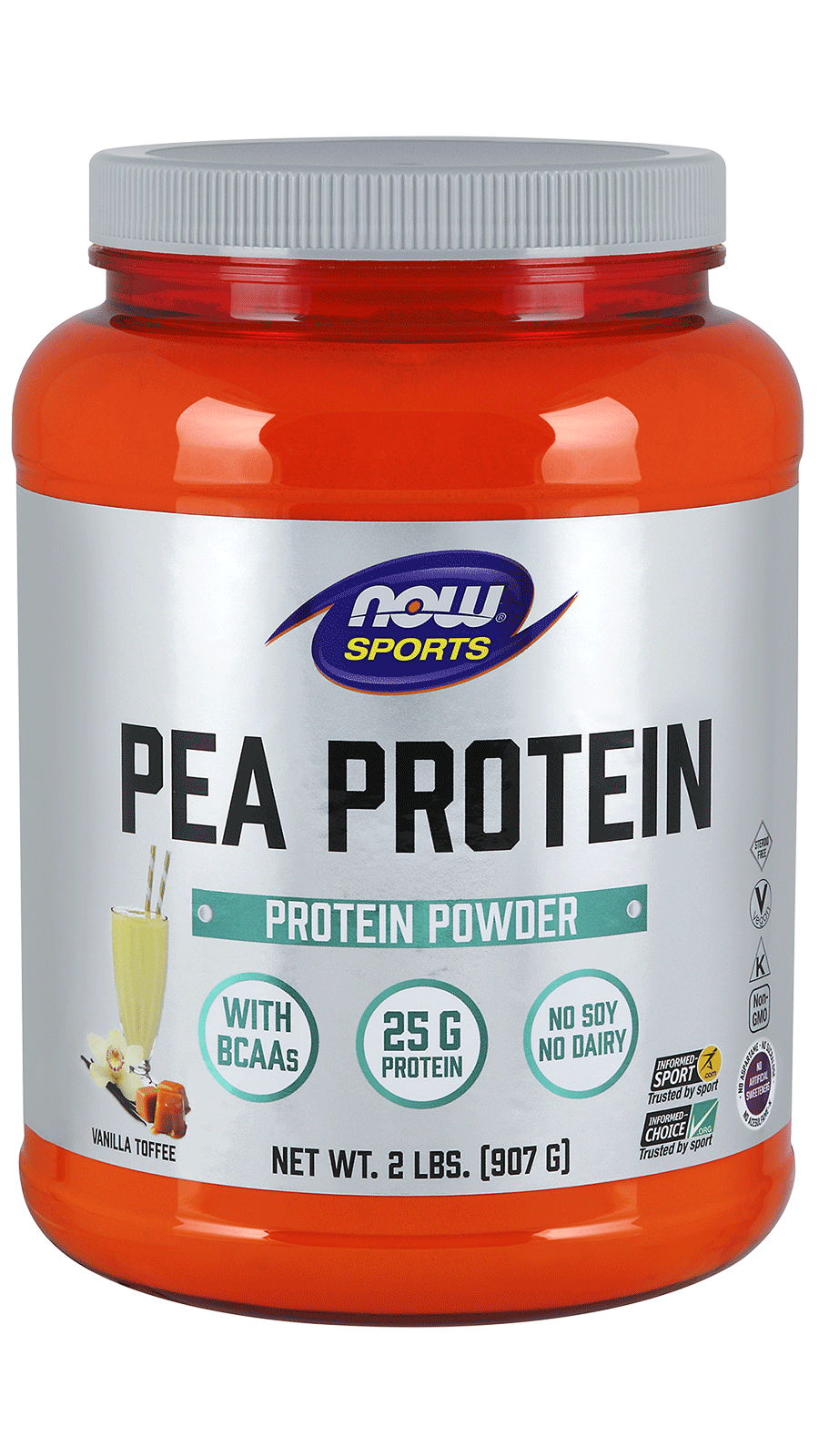 Pea Protein, Vanilla Toffee Powder 907 g NOW