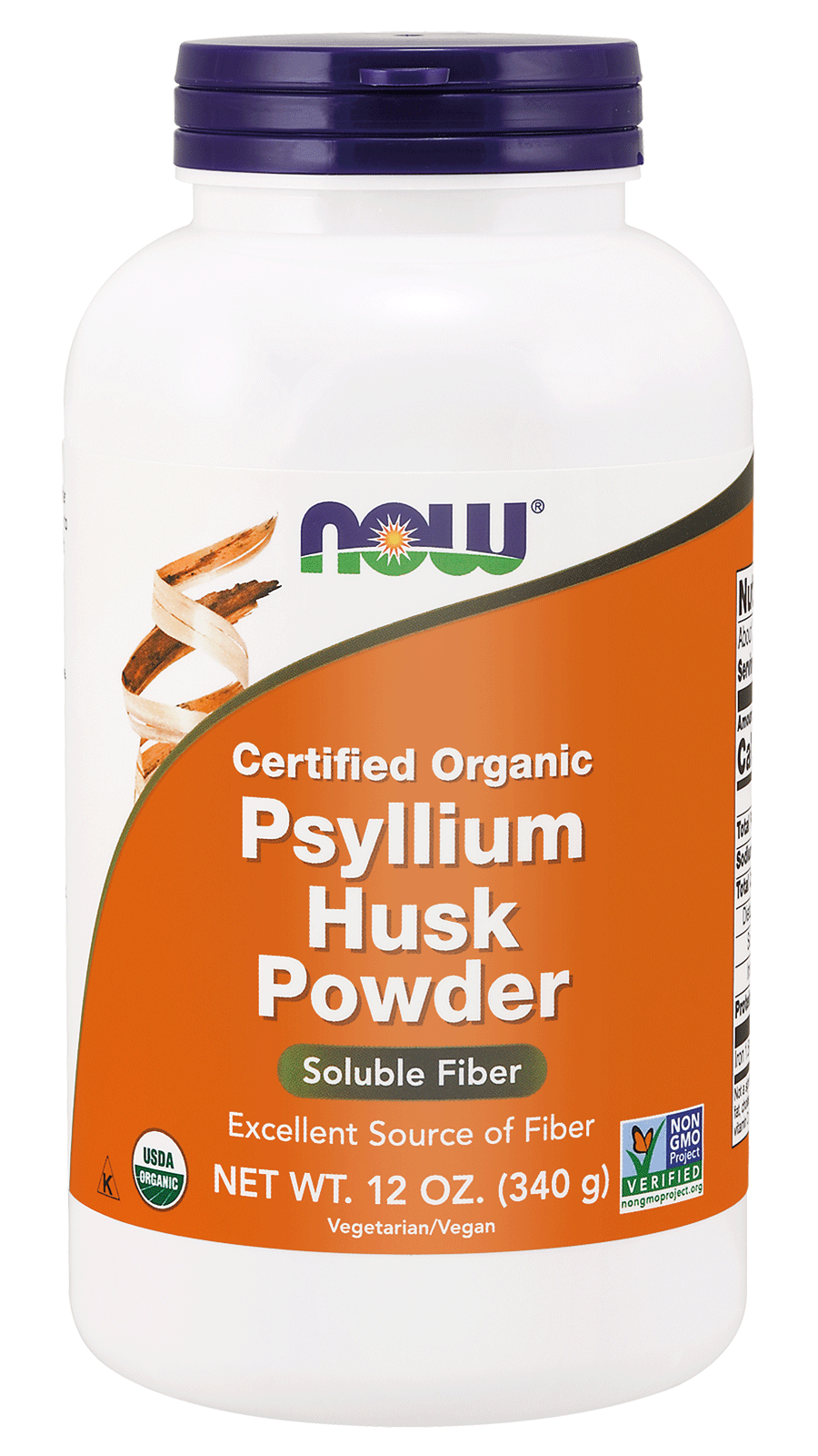Psyllium Husk Powder, Organic 340 g NOW