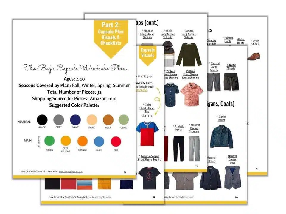 Kid's Capsule Wardrobe Plans & Checklists + StepbyStep on How to