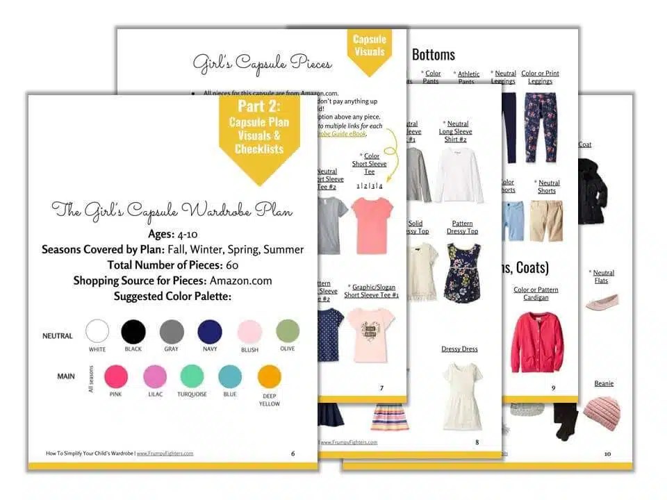 Kid's Capsule Wardrobe Plans & Checklists + StepbyStep on How to