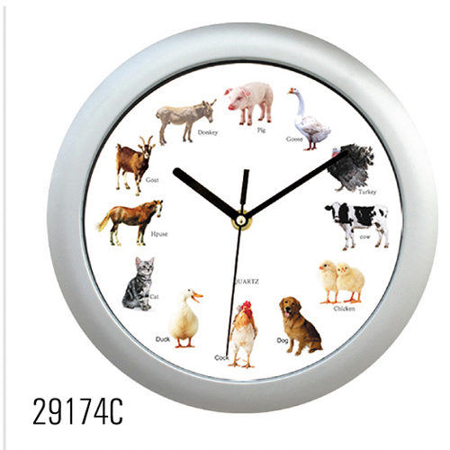 animal sound clock,wall clock,sound clock,