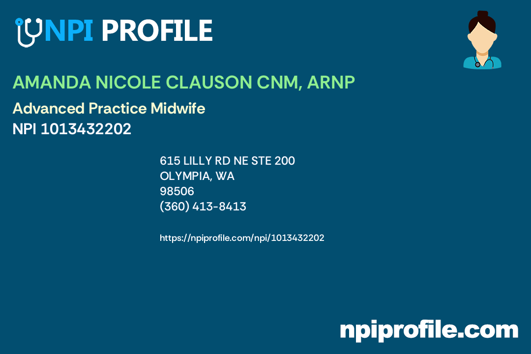 AMANDA NICOLE CLAUSON CNM, ARNP Accepted Health Plans and Insurance