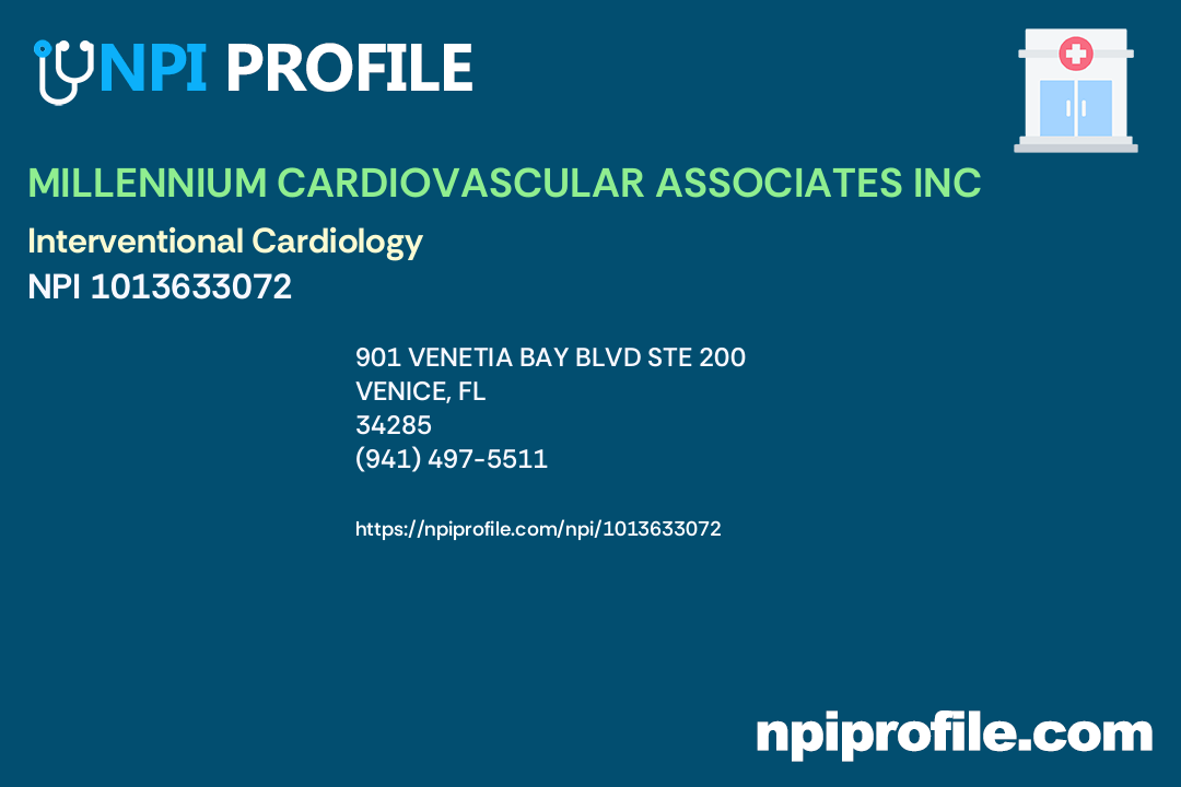 MILLENNIUM CARDIOVASCULAR ASSOCIATES INC, NPI 1013633072 Internal