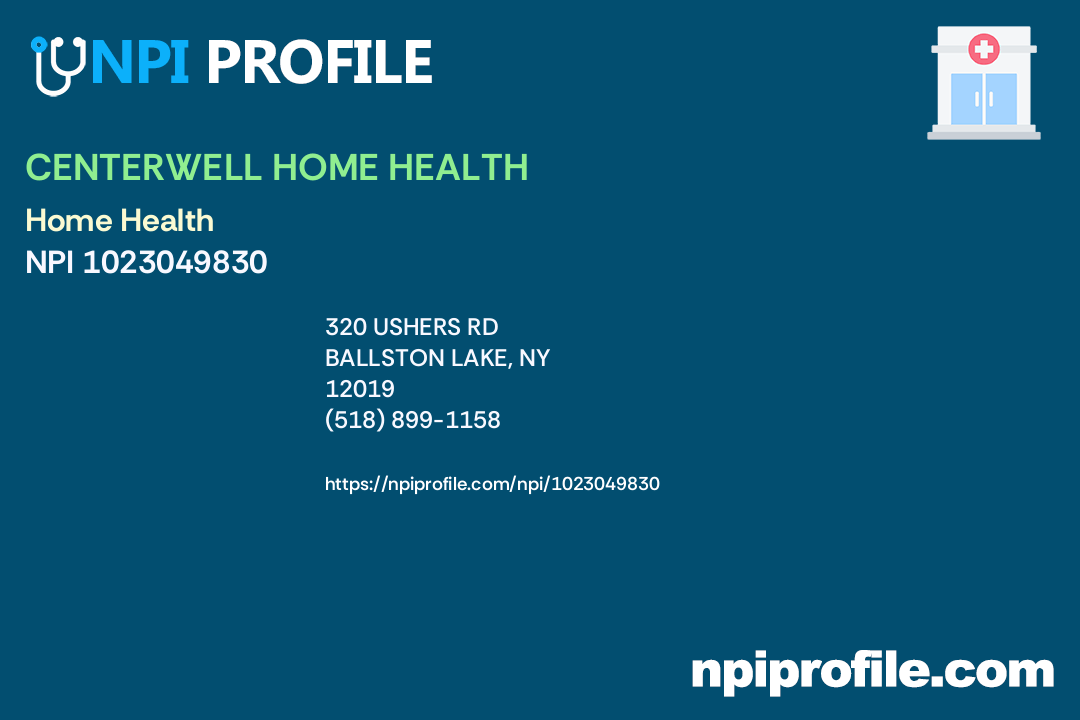 CENTERWELL HOME HEALTH, NPI 1023049830 Home Health in Ballston Lake, NY
