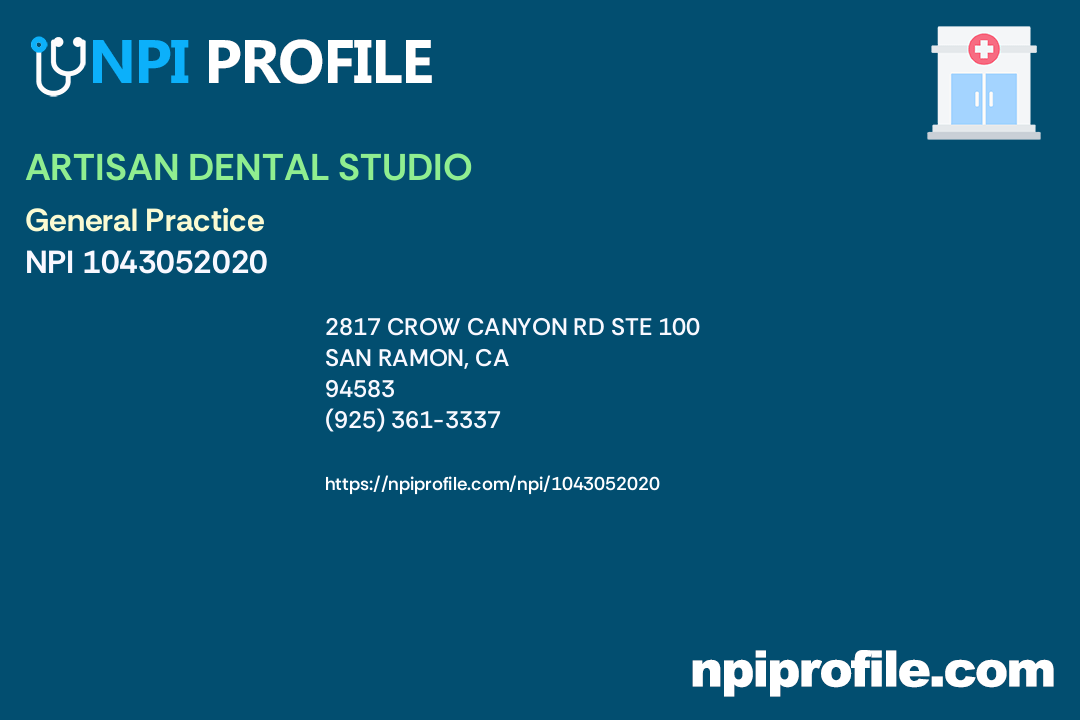 SONIYA PALAN, DDS, INC, NPI 1043052020 Dentist in San Ramon, CA