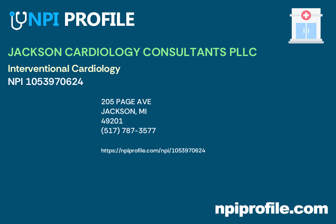 JACKSON CARDIOLOGY CONSULTANTS PLLC, NPI 1053970624 Internal Medicine