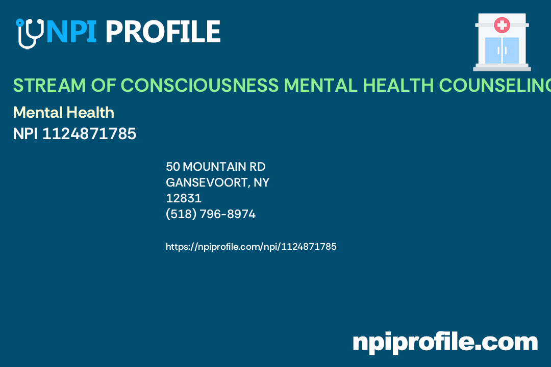STREAM OF CONSCIOUSNESS MENTAL HEALTH COUNSELING PLLC, NPI 1124871785