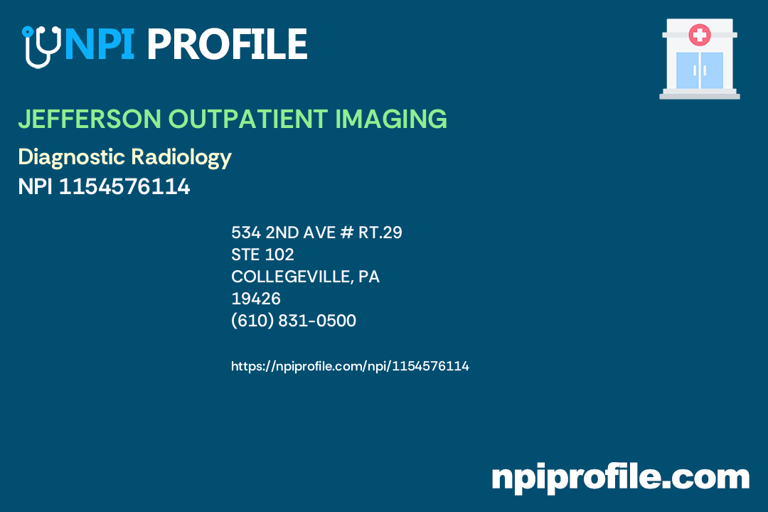 JEFFERSON OUTPATIENT IMAGING, NPI 1154576114 Radiology in