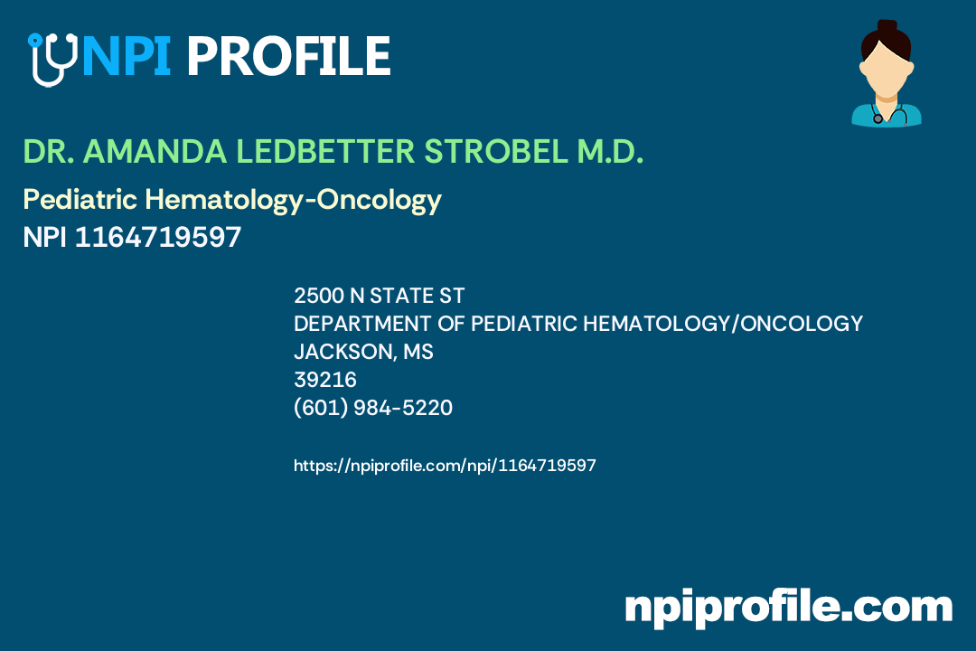 DR. AMANDA LEDBETTER STROBEL M.D., NPI 1164719597 Pediatrics in
