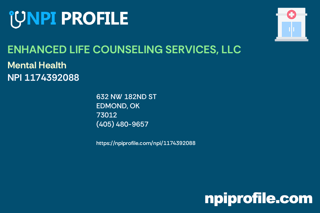 ENHANCED LIFE COUNSELING SERVICES, LLC, NPI 1174392088 Counselor in