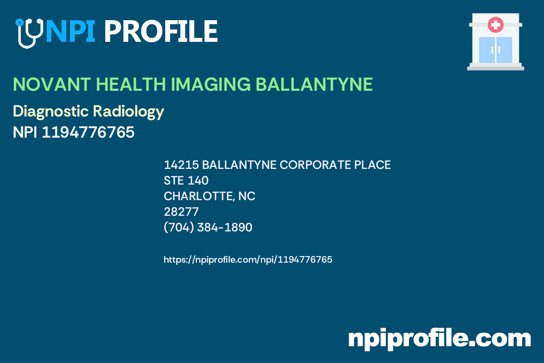 NOVANT HEALTH IMAGING BALLANTYNE, NPI 1194776765 Radiology in