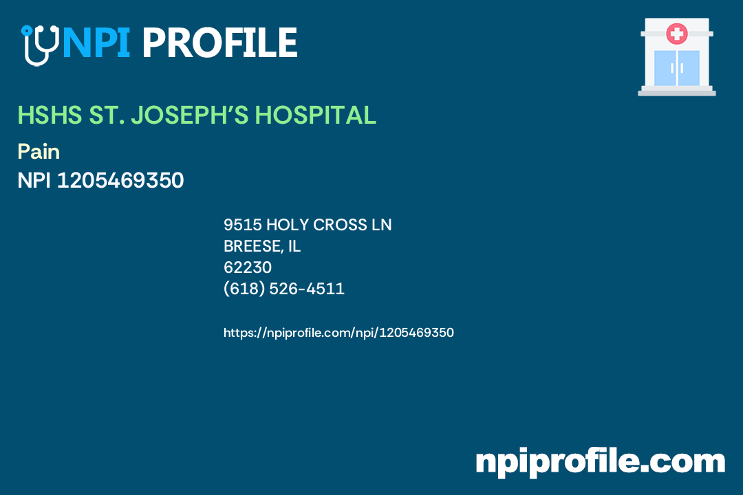 HSHS ST. JOSEPH'S HOSPITAL, NPI 1205469350 Clinic/Center in Breese, IL