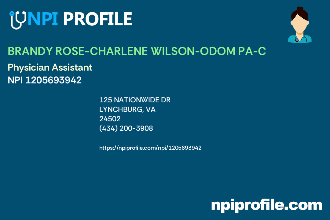 BRANDY ROSECHARLENE WILSONODOM PAC, NPI 1205693942 Physician