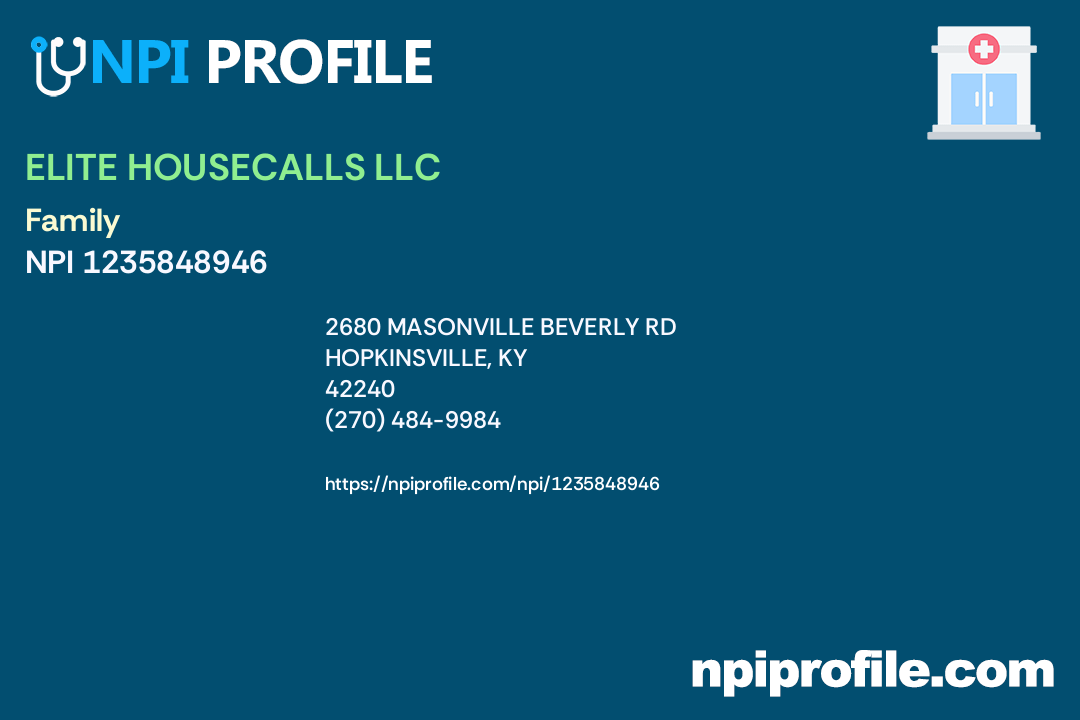 ELITE HOUSECALLS LLC, NPI 1235848946 Nurse Practitioner in