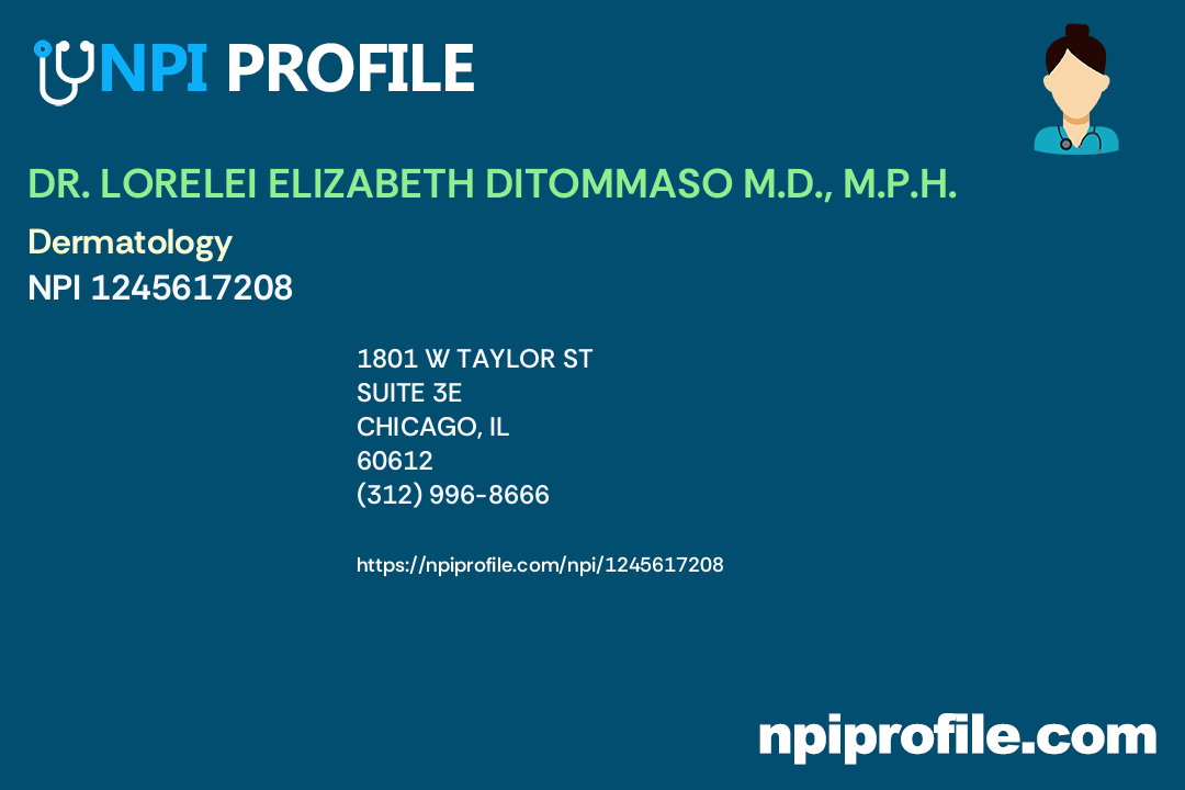 DR. LORELEI ELIZABETH DITOMMASO M.D., M.P.H., NPI 1245617208