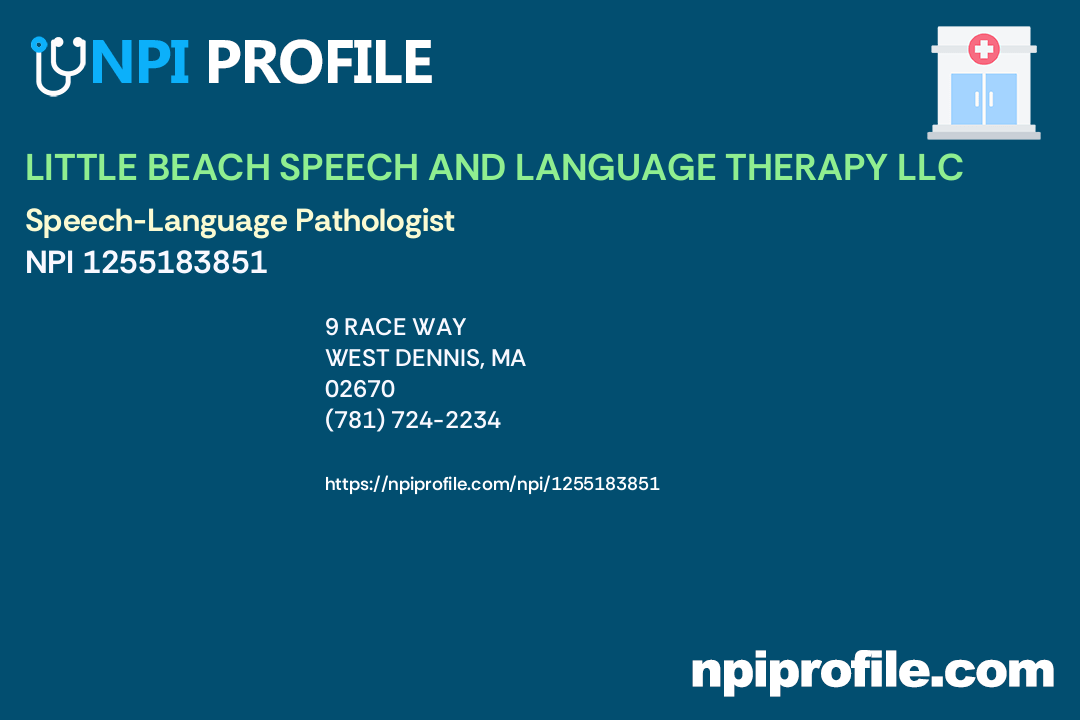 LITTLE BEACH SPEECH AND LANGUAGE THERAPY LLC, NPI 1255183851 Speech
