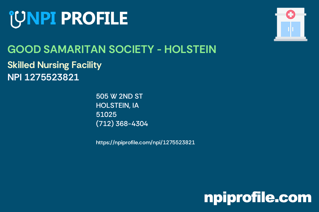GOOD SAMARITAN SOCIETY HOLSTEIN Accepted Health Plans and Insurance