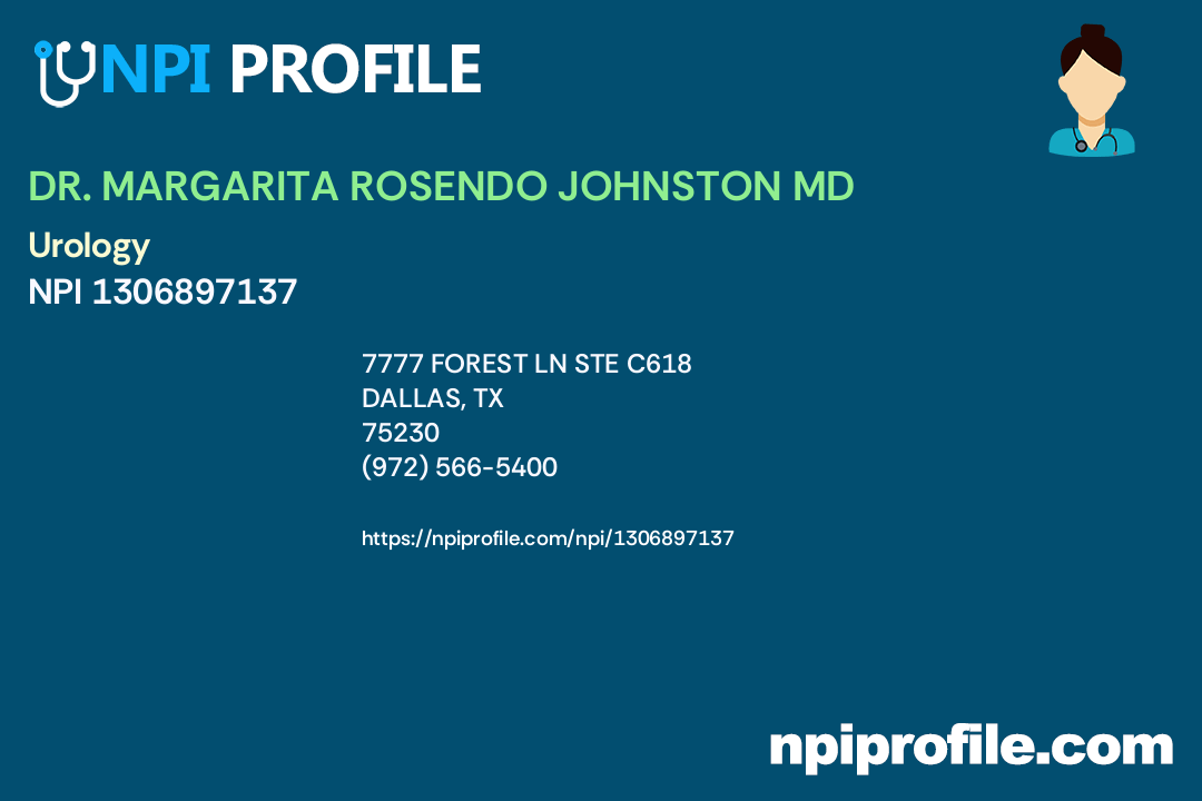 DR. MARGARITA ROSENDO JOHNSTON MD, NPI 1306897137 Urology in Dallas, TX