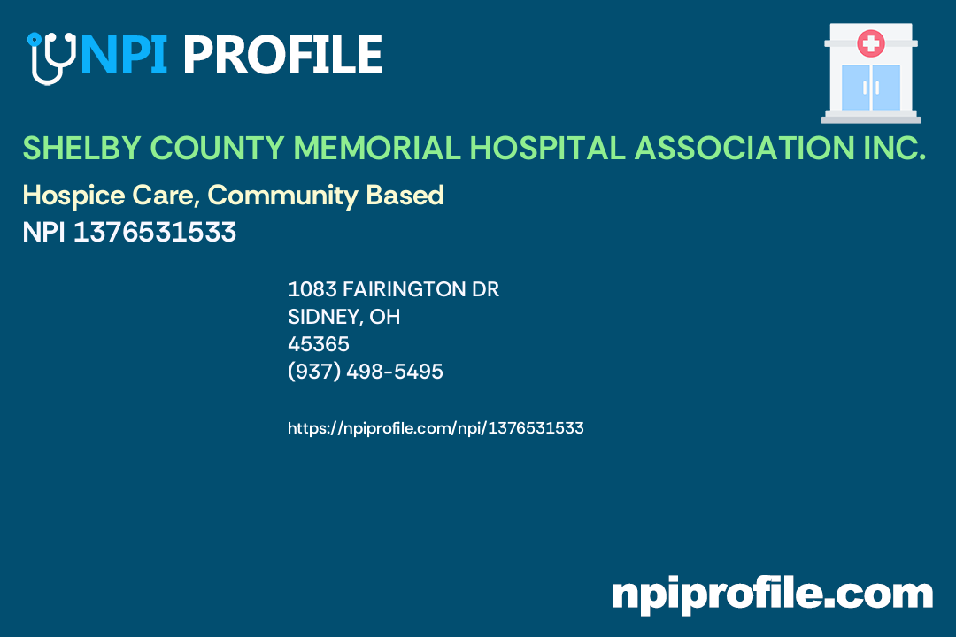 WILSON MEMORIAL HOSPITAL, NPI 1376531533 Hospice Care, Community