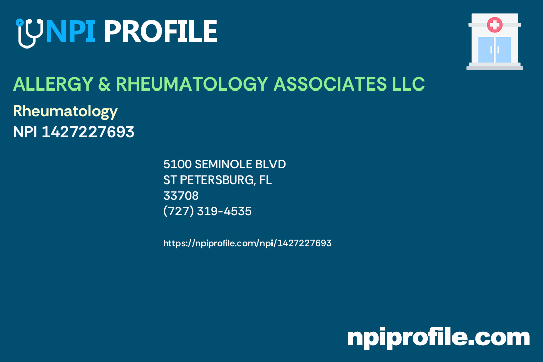 ALLERGY & RHEUMATOLOGY ASSOCIATES LLC, NPI 1427227693 Internal