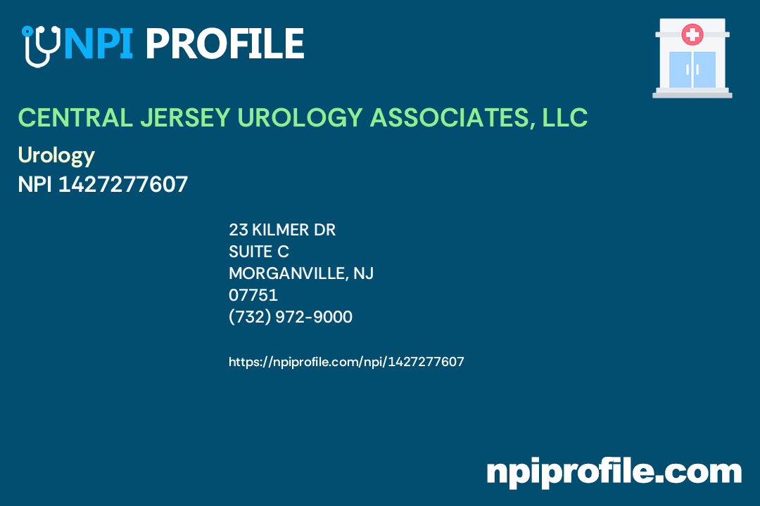 CENTRAL JERSEY UROLOGY ASSOCIATES, LLC, NPI 1427277607 Urology in NJ