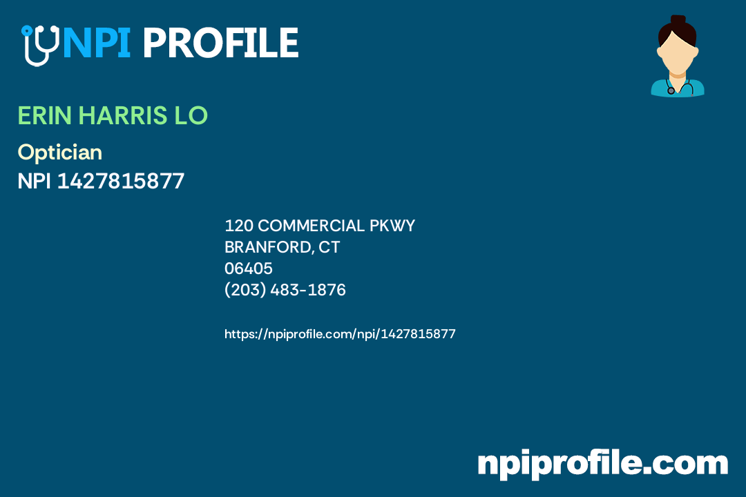 ERIN HARRIS LO, NPI 1427815877 Technician/Technologist in Branford, CT