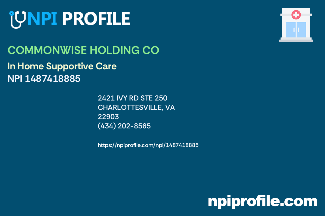 COMMONWISE HOLDING CO, NPI 1487418885 In Home Supportive Care in