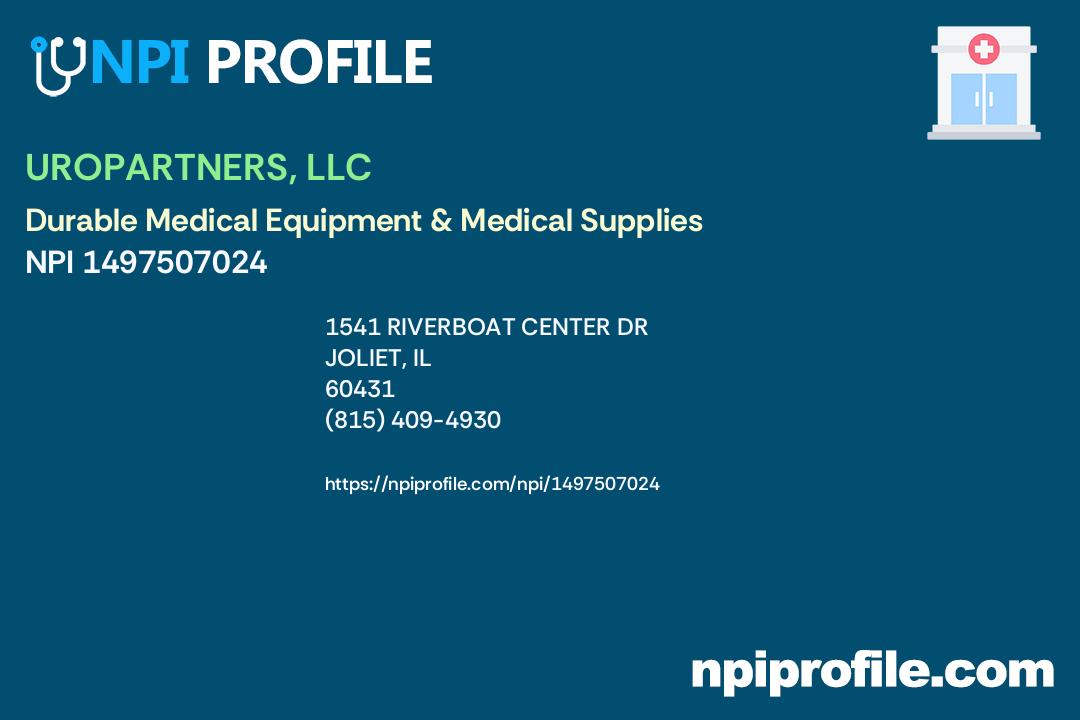 UROPARTNERS, LLC, NPI 1497507024 Durable Medical Equipment & Medical