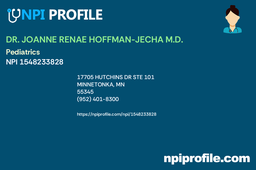 DR. JOANNE RENAE HOFFMANJECHA M.D., NPI 1548233828 Pediatrics in