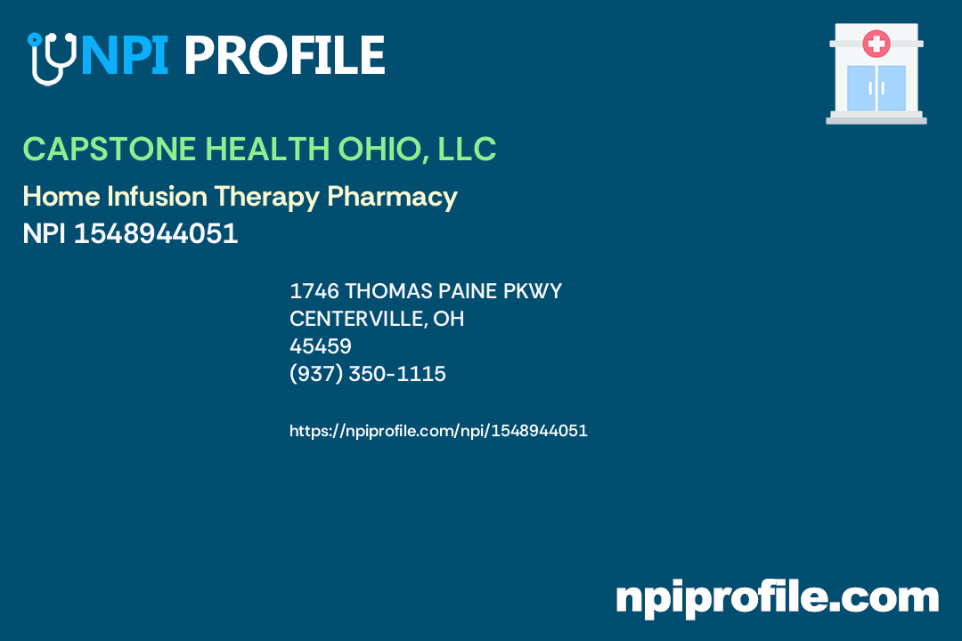 CAPSTONE HEALTH OHIO, LLC, NPI 1548944051 Pharmacy in Centerville, OH