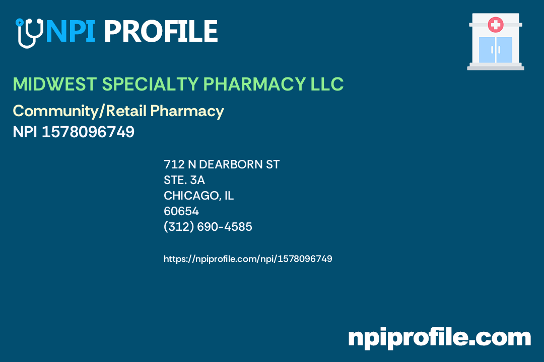 MIDWEST SPECIALTY PHARMACY LLC, NPI 1578096749 Pharmacy in Chicago, IL
