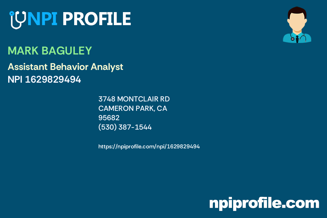 MARK BAGULEY, NPI 1629829494 Assistant Behavior Analyst in Cameron
