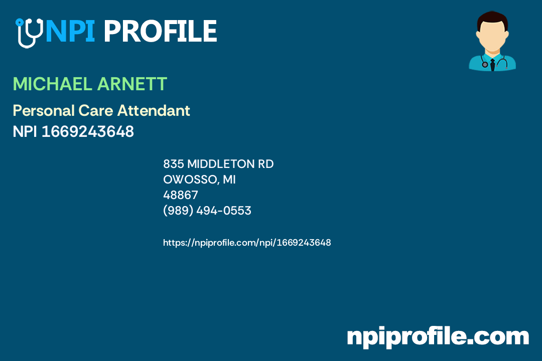 MICHAEL NPI 1669243648 Technician in Owosso, MI