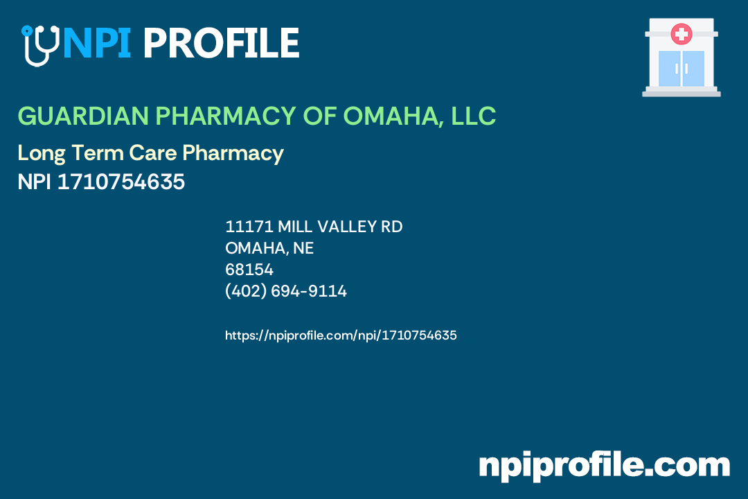 GUARDIAN PHARMACY OF OMAHA, LLC, NPI 1710754635 Pharmacy in Omaha, NE