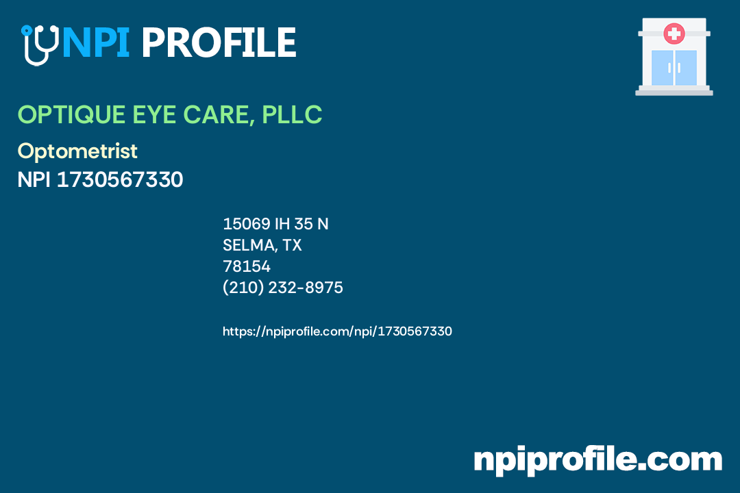 OPTIQUE EYE CARE, PLLC Accepted Health Plans and Insurance Coverage