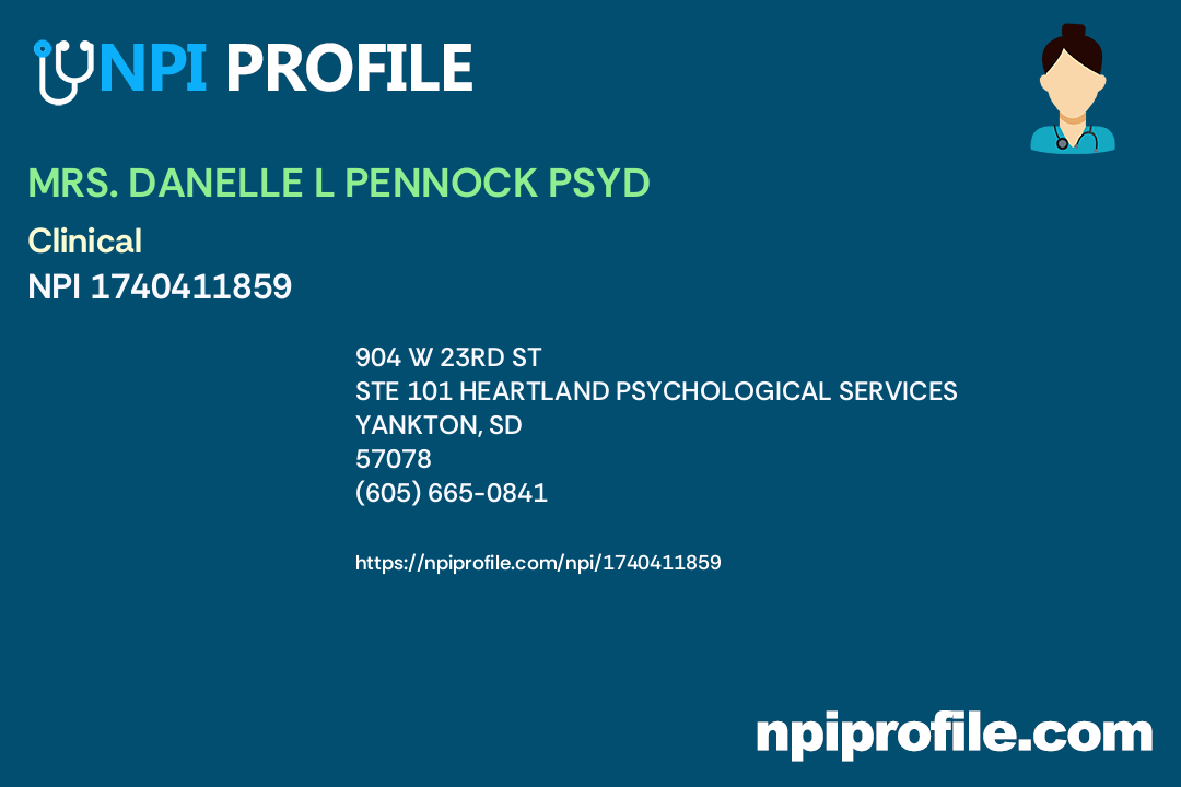 MRS. DANELLE L PENNOCK PSYD Accepted Health Plans and Insurance Coverage