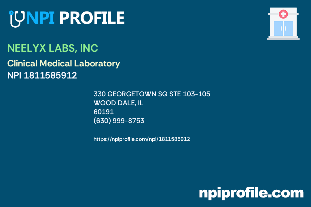 NEELYX LABS, INC, NPI 1811585912 Clinical Medical Laboratory in Wood