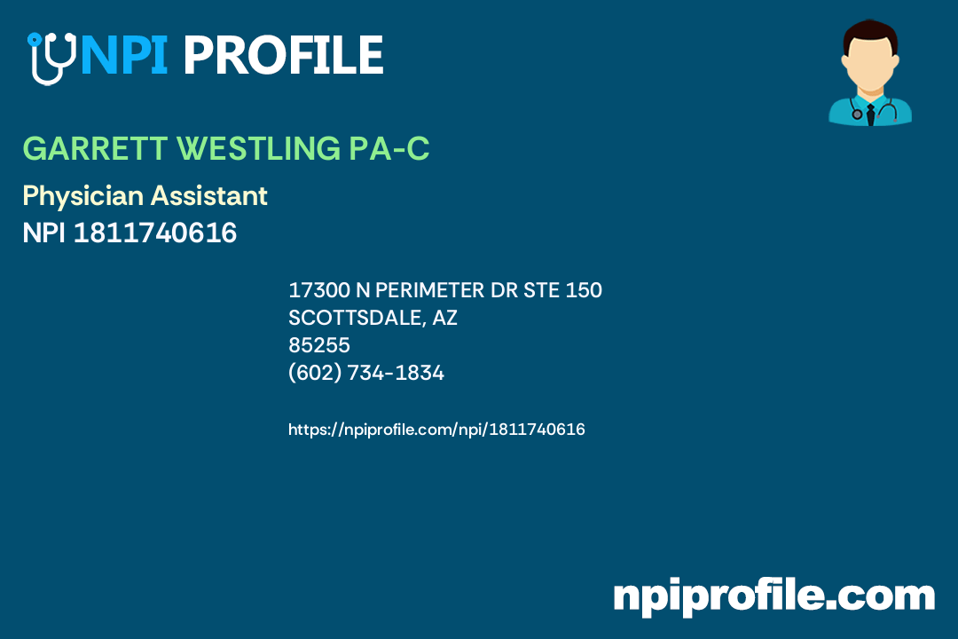 GARRETT WESTLING PAC, NPI 1811740616 Physician Assistant in