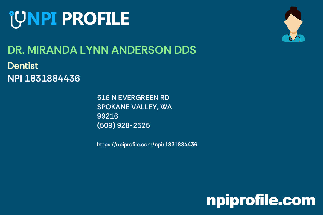 DR. MIRANDA LYNN ANDERSON DDS Accepted Health Plans and Insurance