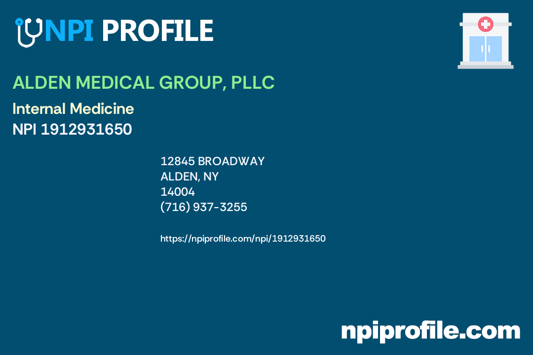 ALDEN MEDICAL GROUP, PLLC, NPI 1912931650 Internal Medicine in Alden, NY
