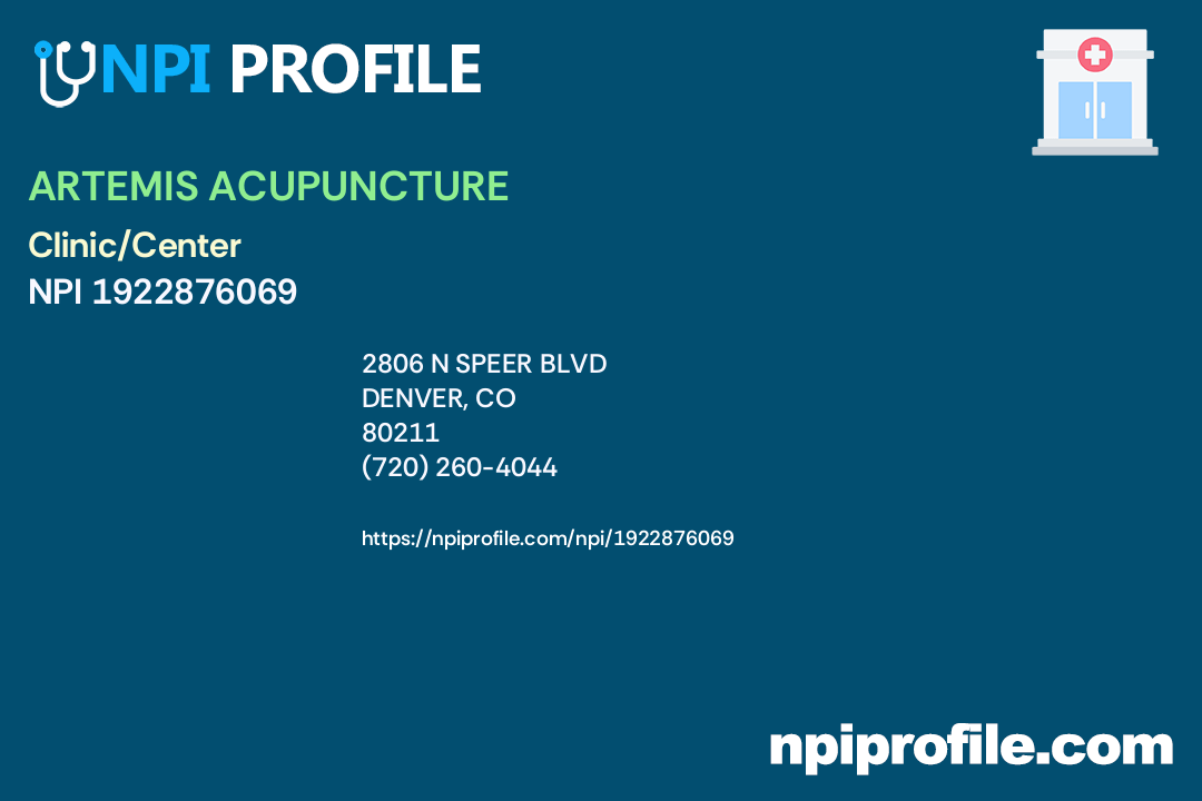 ARTEMIS ACUPUNCTURE, NPI 1922876069 Clinic/Center in Denver, CO
