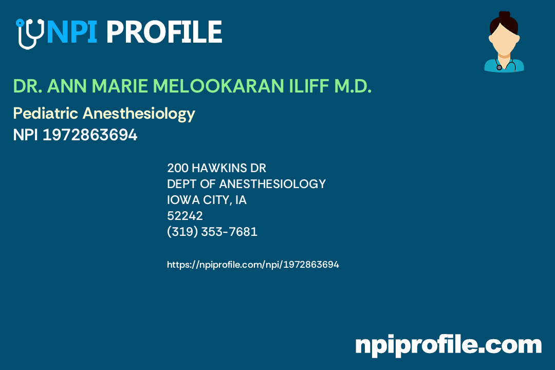 DR. ANN MARIE MELOOKARAN ILIFF M.D. Accepted Health Plans and